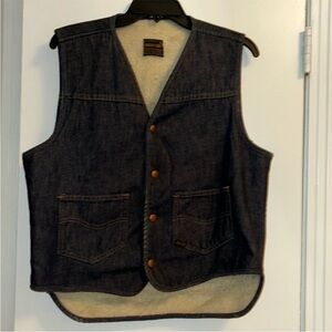 Vintage Denim Vest with Sherpa Lining